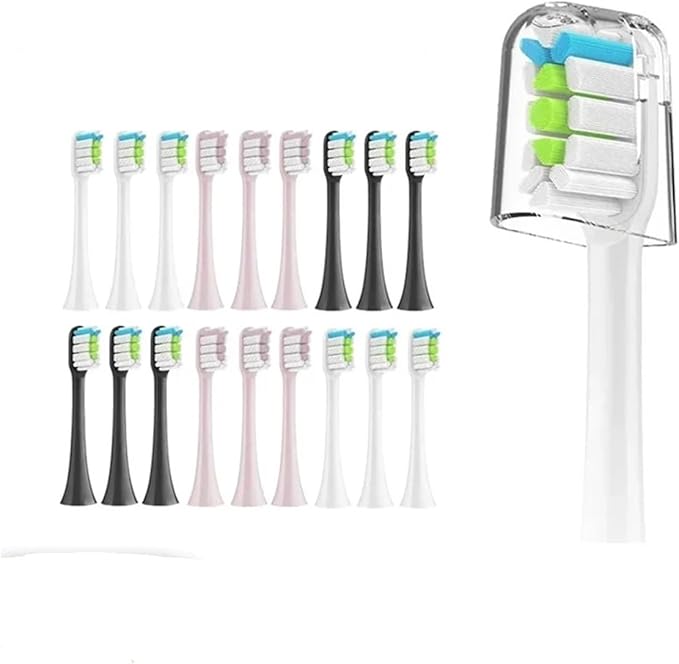 ForCompatible for Xiaomi SOOCAS X3 X5 X3U X1 V1 V2 Clean Brush Heads Replacement Head Bristle Sonic Electric Nozzles with Anti-dust Cap(2 Pink 3 Black)