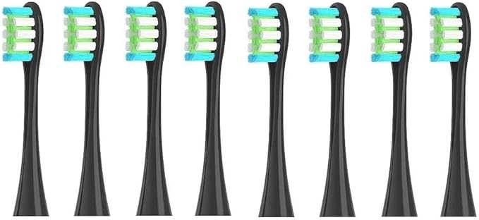 4/8/12/16 Pcs Replacement Toothbrush Heads Compatible with Oclean X/X PRO/ Z1/ F1/ One/Air 2/ SE Sonic Electric Toothbrush Dupont Bristle(8 Pcs Black)
