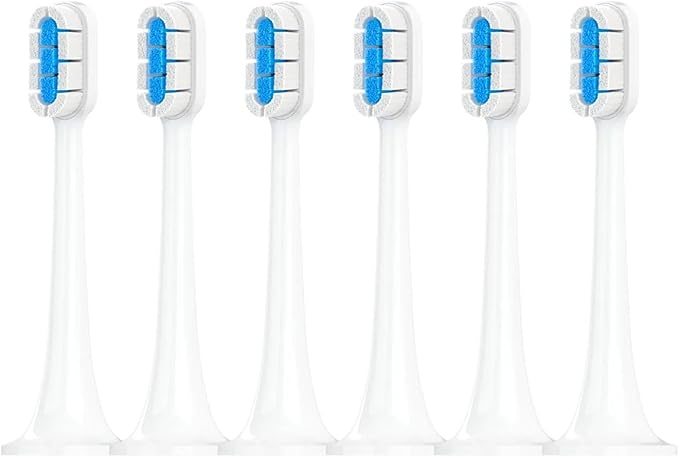 Compatible for with Electric Toothbrush Head T300/T500 DDYS01SKS/MES601/T700 Replacement MES602/604(Clean BU 6 Pcs)