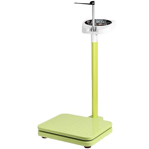 Medical Electronic Scale for Measuring Weight gain of Elderly People While Standing Including air Humidity Display Suitable for clinics Hospitals Schools and Nursing Homes（Tender Green）