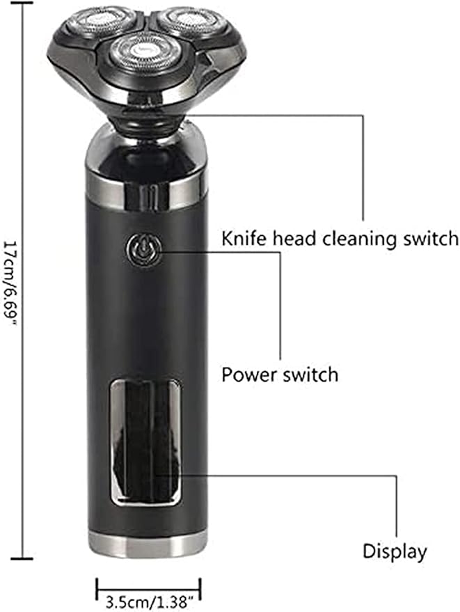 Electric Razor for Men 3D Rotary Design 4 in 1 Cordless Rechargeable Electric Shaver with Beard TrimmerWet &amp Dry Use