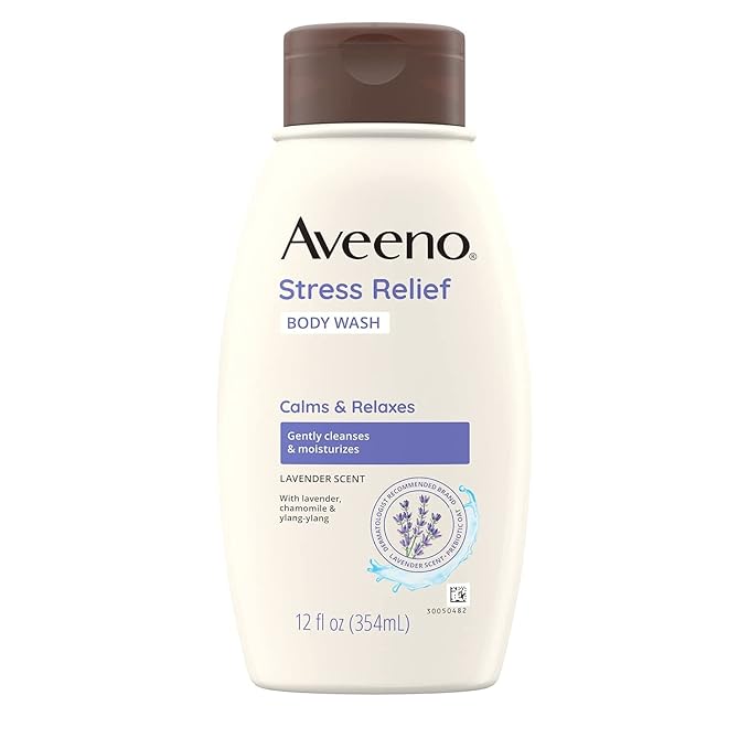 Aveeno Stress Relief Body Wash with Soothing OatLavender Chamomile &amp Ylang-Ylang Essential Oils Hypoallergenic Dye-Free &amp Soap-Free Calming Body Wash gentle on Sensitive Skin 12 fl. oz(Pa