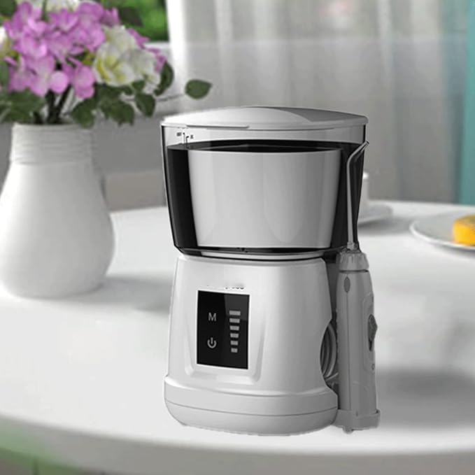 Water Flosser Professional for Teeth Gums Braces Dental Care for Teeth 1000ML Professional Oral Irrigator Family Dental Flosser with 6 Multifunctional Jet Tips (Color : White)