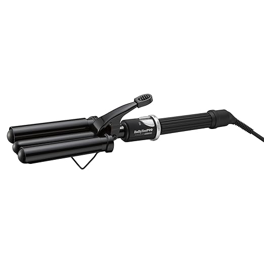 BabylissPRO Porcelain Ceramic Triple Barrel Waver Black