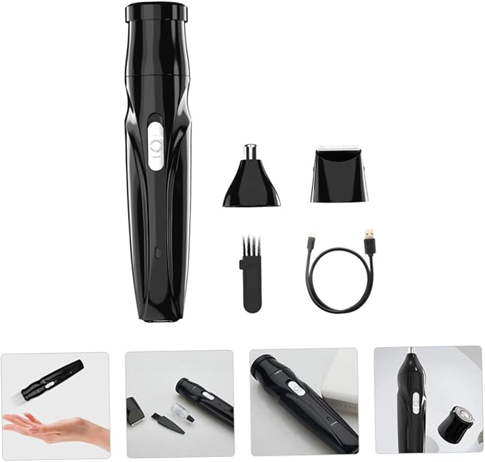 2 Sets Portable Nose Hair Trimmer for Men Women Manual Facial Hair Remover Precision Rounded Blades 360° Capture No Jamming