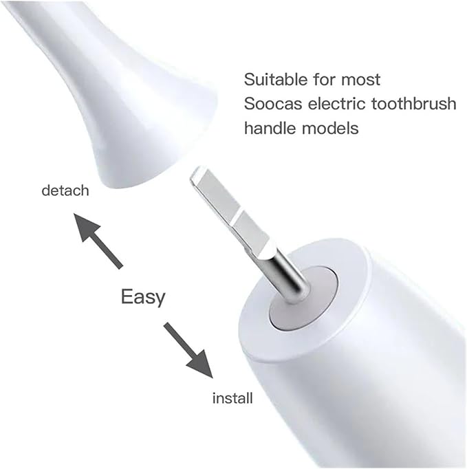 Replacement Brush Heads Compatible for SOOCAS X3U/X3Pro/X5/V1/D2/D3 6/12pcs Bristle Electric Toothbrush Sealed Packed(SHUSHI-WH4PK4BK4)