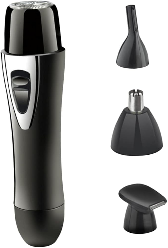 3pcs Nose Hair Trimmer Multi-Function USB Rechargeable Hair Removal Tool for Men and Women Compact Black Convenient and Portable Grooming