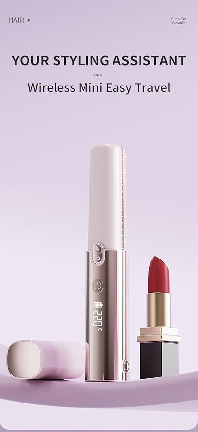 Wireless new Rechargeable Hair Straightener Portable Hair Care Does not Hurt Hair Styling Comb(ZY-1016 Cordless Hair Straightening Comb* (Coffee * Chinese Manual))
