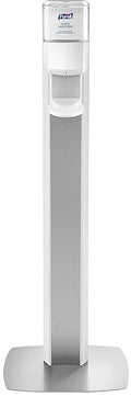 PURELL MESSENGER Floor Stand with ES8 Automatic Dispenser White (Pack of 1) - 7308-DS-SLV