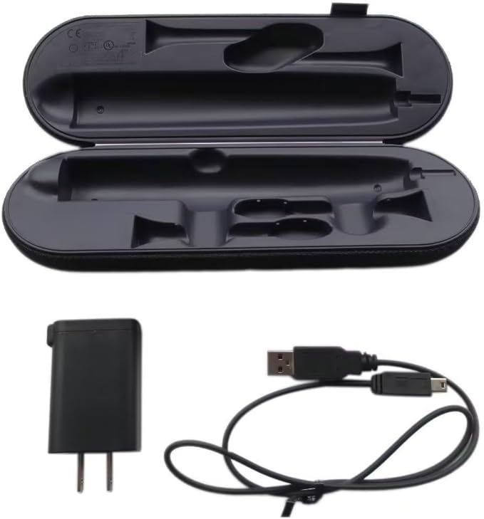 HX9210 Travel Charger Case w/AC Charger+USB Cable Replacement for Philips Sonicare DiamondClean Sonic Toothbrush HX9382HX9372HX9362HX9360(Black-Purple)