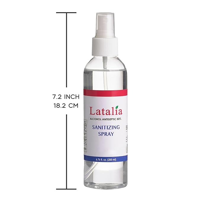 Latalia Unscented Hand Sanitizer Spray Refill Pack of 24 | 6.67 Fl oz with 80% Alcohol Bulk Hand Sanitizer Travel Size | Hand Sanitizing Spray For Quick Dry Hand