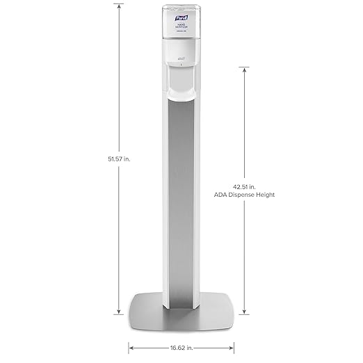 PURELL MESSENGER Floor Stand with ES8 Automatic Dispenser White (Pack of 1) - 7308-DS-SLV