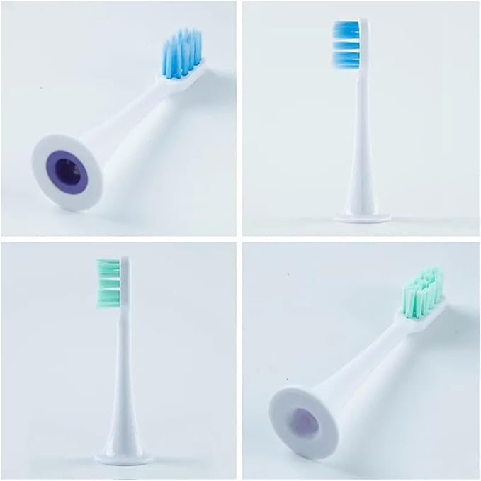 Compatible for Mijia T300/T500/T700 Sonic Toothbrush Heads Replaceable Refill Nozzles 4 Colors with Caps 4/20Pcs(10White10Blue)