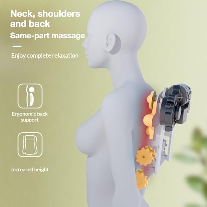 Back Massager with Heat Neck Massager for Pain Relief Deep Tissue 3D Kneading Massage Pillow for Back Neck Shoulder Legs Gift for Mom and Dad