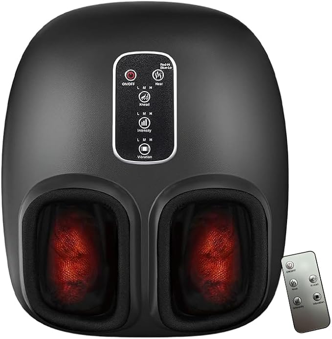 [2026 Upgraded Shiatsu Foot Massager Machine with Heat &amp Vibration Deep Rolling Kneading Air Compression for Gifts for Mom Dad Up to Size 13 Multiple Modes