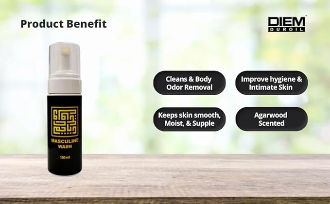 Masculine Wash 150ml – Oud Scented Intimate and Body Wash for Men