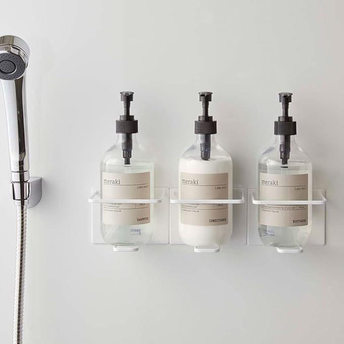 Yamazaki 5508 Magnetic Bathroom Tube &amp Bottle Holder Large White Approx. 4.3 x 3.2 x 4.3 inches (11 x 8.2 x 11 cm) Tower Floating Storage Shampoo Body Soap Holder Bathroom Storage