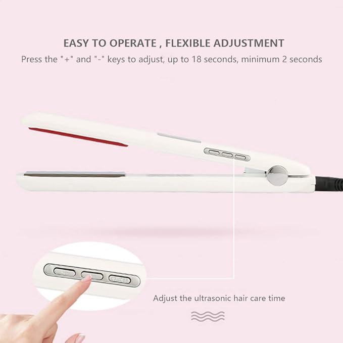 Professional Recovers Damaged Hair Tool with Ultrasonic Infrared Hair Care Iron Cold Flat Iron Hair Treament Styler LCD Display Infrared Hair Straightener Ceramic Flat Iron