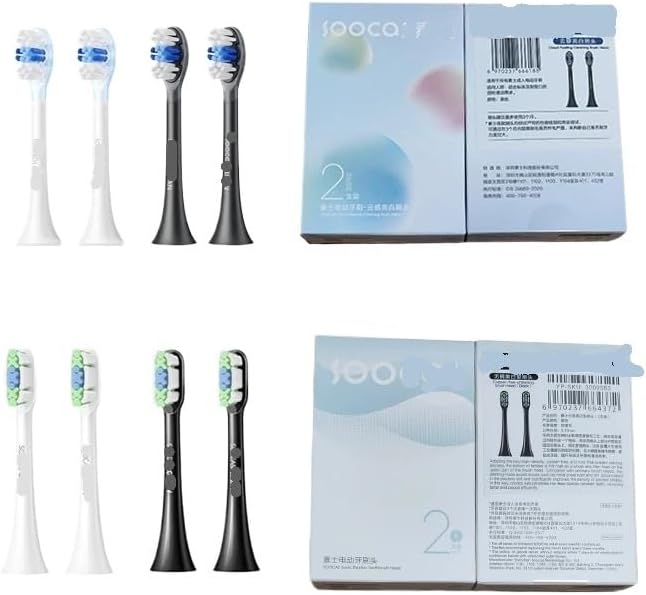 Compatible for SOOCAS Sonic Electric Toothbrush Heads Replacement X1 X3 X3U X5 Teeth Brush(White 4 pcs)