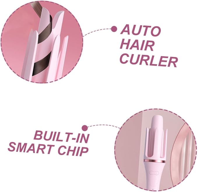 Automatic Hair Curler with Temperature Fast Heating Electric Curling Iron for Women Safe for Wet and Dry Hair Portable US Plug
