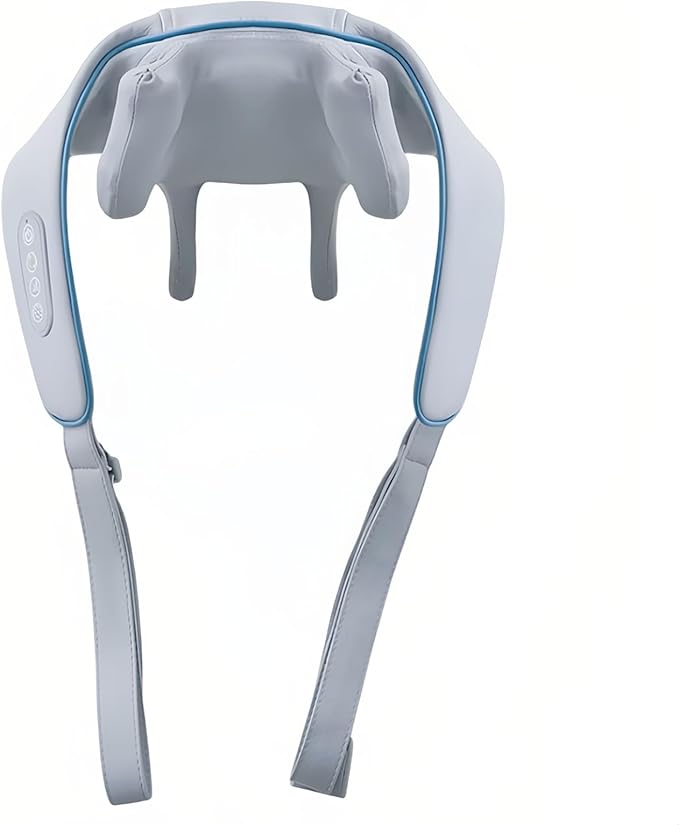 Neck Cervical Massager for Neck Pain ReliefNeck Massagers for Neck and Shoulder with Heat Portable Shiatsu Neck and Back Heated Massager Mini Masajeador Muscular (Grey)