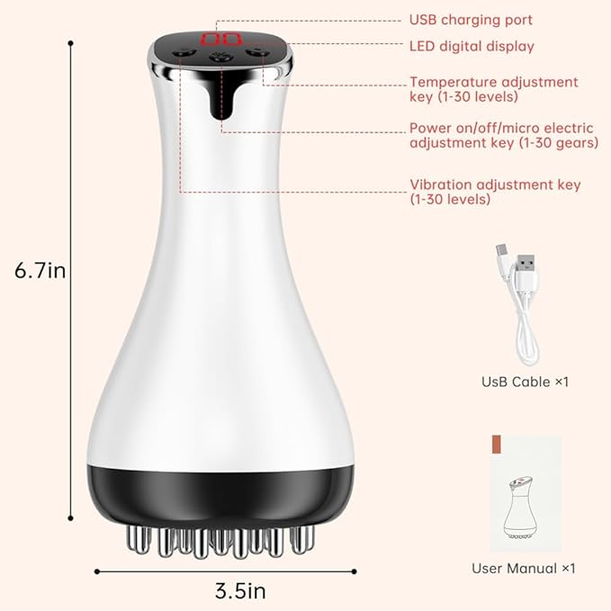 Drainage Massager &amp Anti Cellulite Massage ToolFascia Blaster for CelluliteHelps Reduce Stretch Marks for Legs Arms &amp BellyBody Sculpting Machine with Microcurrent Light Vibration