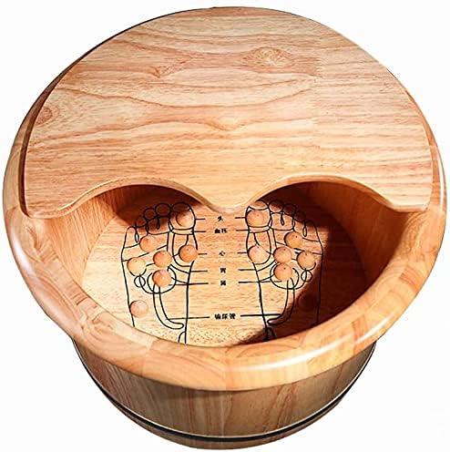 Foot Tub Wooden Foot Basin Foot Tub Solid Wood Thickening Foot Treatment Tub Family Foot Care Barrel Massage Foot Bath Wooden Bucket Foot Spa Household Wash Ba (Color : Wood Color)