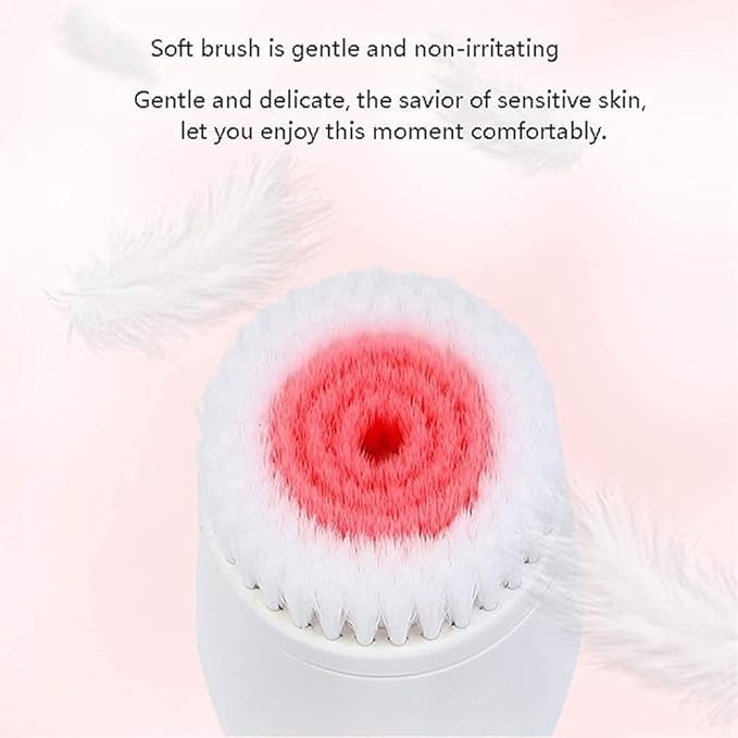 Facial Cleansing Brush Rechargeable Exfoliating Face Brush IPX 7 Waterproof Electric Face Brush with Heads and Facial Massaging(Blue)