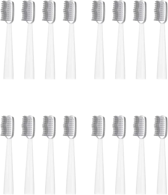 16pcs Replacement Toothbrush Heads Compatible for Jianpai JD015 Soft Bristles Nozzles