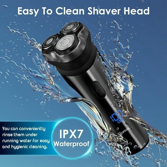 Nicebay Electric Razor Electric Shavers for Men Wet/Dry Shaver LED Display IPX7 Waterproof Electric Shaver Rechargeable Cordless Shavers for Men