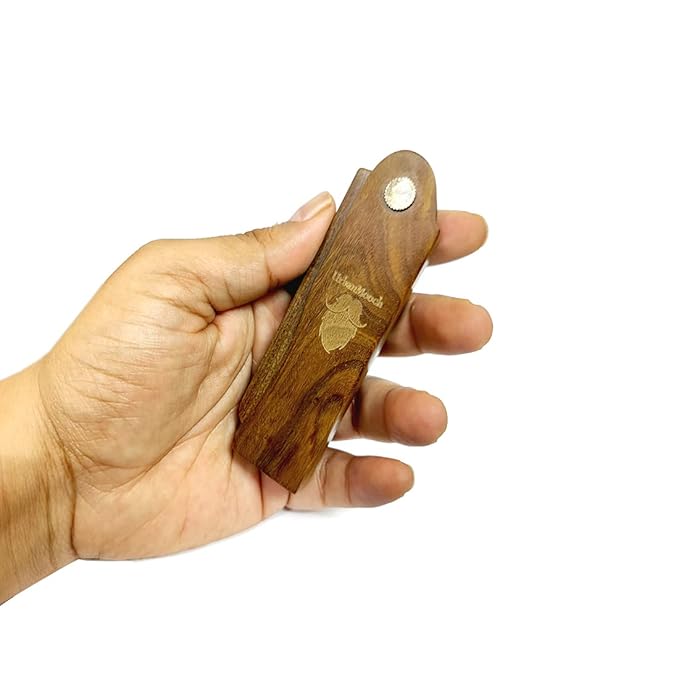 Pure Green Sandalwood(Chandan) Folding Wooden Comb - Men'S Hair Beard &amp Mustache Comb - Pocket Sized Sandal Wood Comb For Everyday Grooming For Healthy &amp Stylish Beard