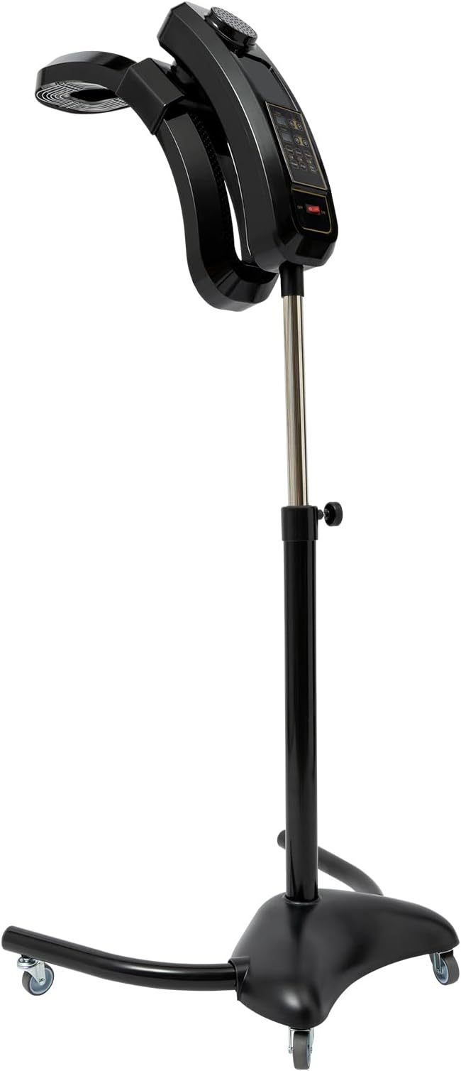 3 in 1 Professional Orbiting Hair Dryer110V Hair Color Processor with Adjustable Height 55.12-64.96inStanding Salon Hair Dryers with Wheels for SalonBlack (Black-13)