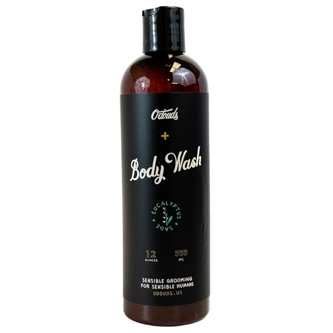 O'Douds Body Wash - All Natural Body Wash for Men &amp Women - Plant-Based Vegan Body Wash - Jojoba Oil Aloe Vera Coco Betaine &amp Vegetable Glycerin - Eucalyptus &amp Sage Scent (12 oz.)