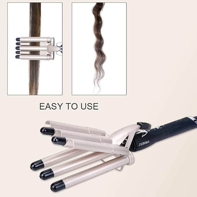 Hair Curling Iron Waver 5 Barrel Hair Crimping Iron Curling Wand 0.6 Inch Wave Curler Ceramic Hair Styling Tool