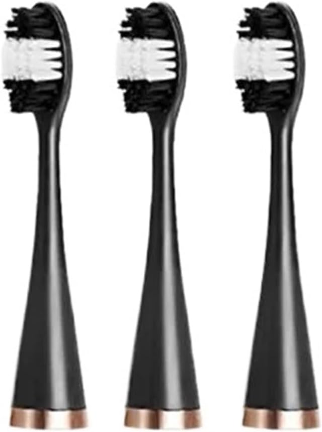 3 Pcs Replacement Brush Heads Toothbrush Head Compatible for HUILDH Teeth Cleaner Bristle Refill(Black B)