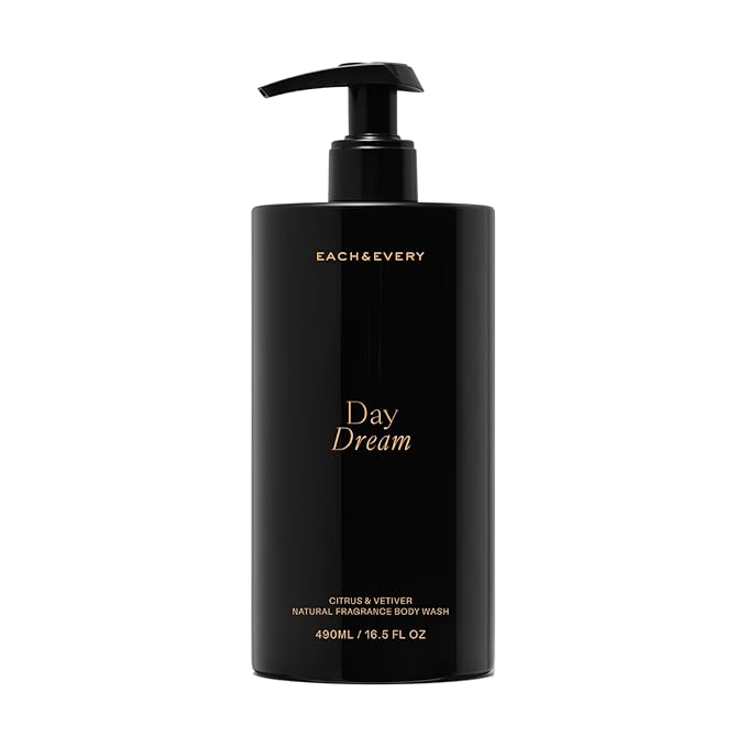 Each &amp Every Body Wash for Women and Men - Skin Feels Hydrated Smooth &amp Soft - Ceramides Lactic Acid AHA &amp Moringa Oil - 100% Natural Fragrance Shower Gel - Day Dream Citrus &amp Vetiv