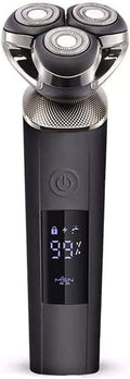 Electric Razor for Men Cordless Rechargeable Electric Shaver 3D Rotary Design Wet &amp Dry Use LED Display Black