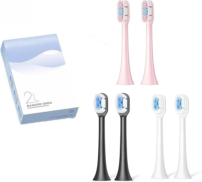 Electric Toothbrush Heads Replacement Compatible with SOOCAS X1 X3 X3U X5 Teeth Brush Replacement Heads(2 pcs Pink)