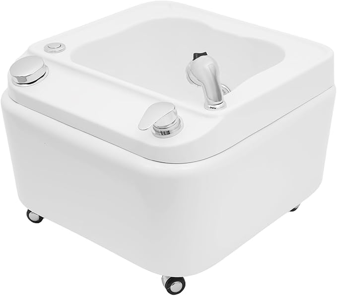 Acrylic Massage Foot Bath Portable Foot Spa Tub with Practical Hand Shower + 4 Wheels Bottom Raised Massage Point &amp Adjustable Hot and Cold Water for Salons Homes. (Style 2)