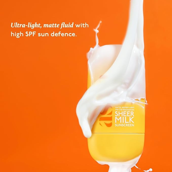As.aya Shee.r Milk Sunscreen SPF 50 PA++++ UVA + UVB | Lightweight Fluid Sunscreen with Niacinamide for Brightening | Water Based | Quick Absorbing | For Acne-Prone Oily or Combination Skin 50 ml