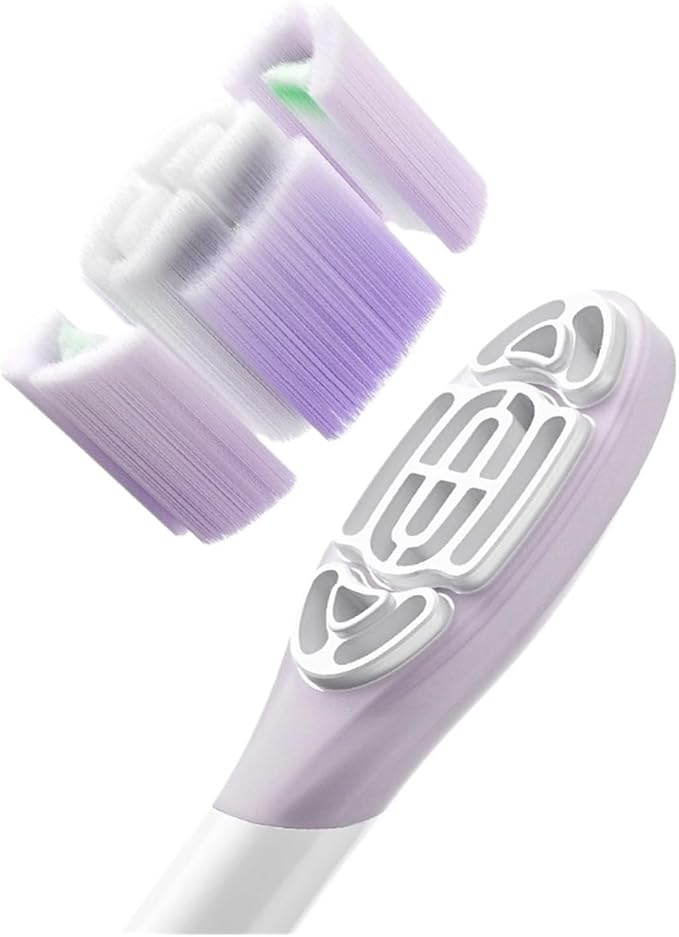 Compatible for Oscillation Electric Toothbrush Replacement Heads Soft &amp Clean Original Deep Cleaning Nozzles Brush(Purple 3 pcs)
