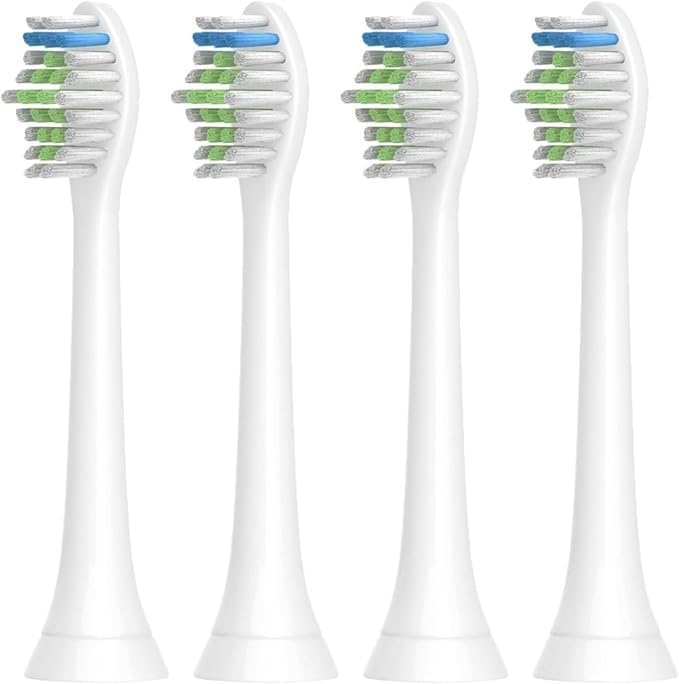 4pcs Replacement Brush Head Compatible with PH Care Diamondclean Electric Toothbrush(White)