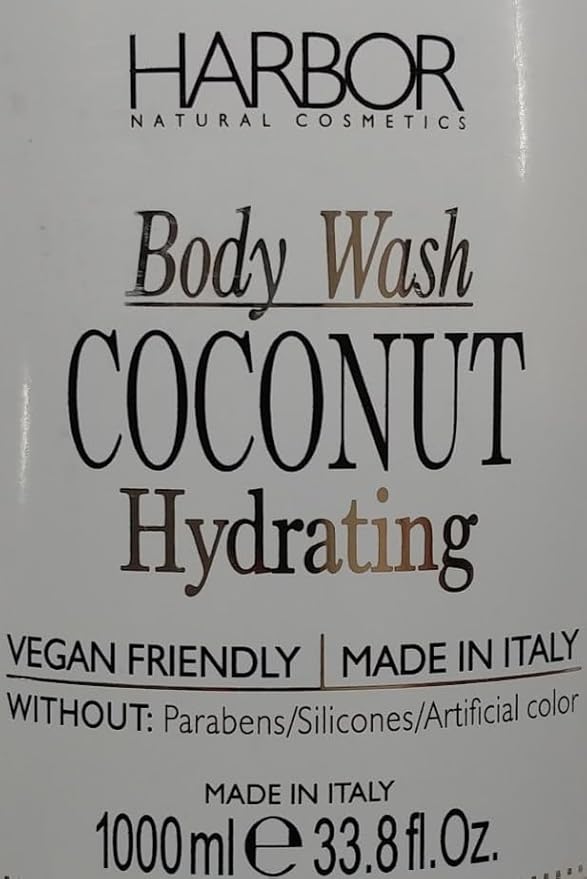 BODY WASH Coconut Oil 33.8 fl oz (1000ml) Hydrating Vegan Friendly Pack of One