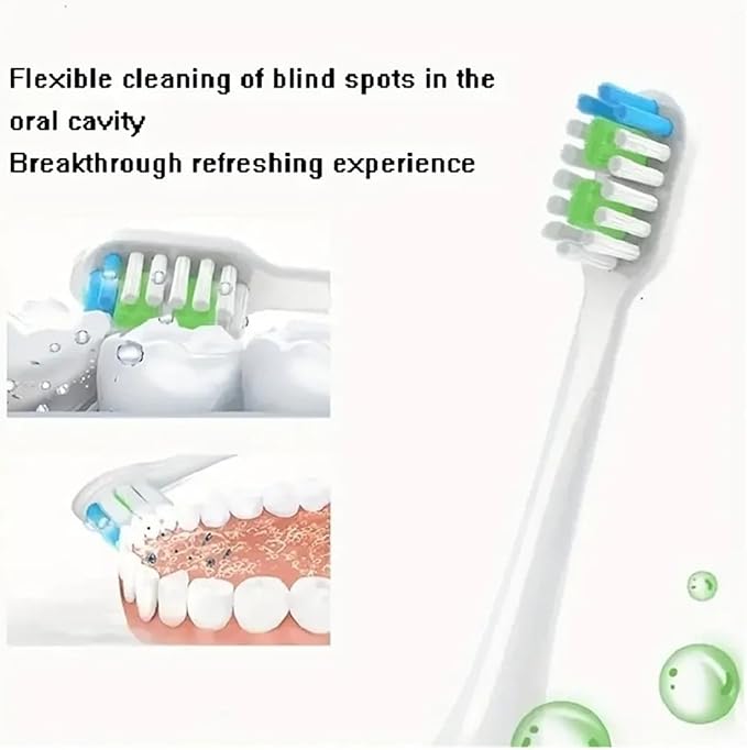 Compatible for 10pcs Replacement Brush Heads for SOOCAS X3 X5 V1 X3U Soft Bristle Electric Toothbrush Sealed Packed(5White 5Black)