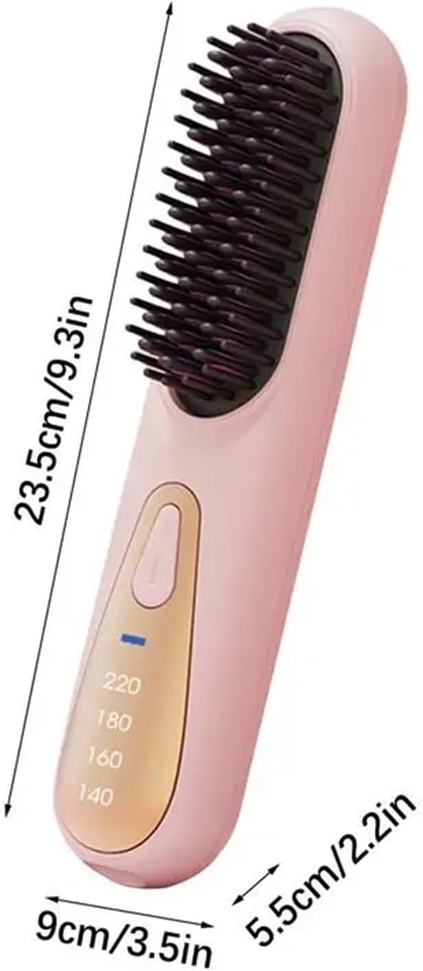 Hair Straightener Brush - Styling &amp Smoothing Comb for Effortless Straight Hair - Heat Pressing Comb for Women(Purple)