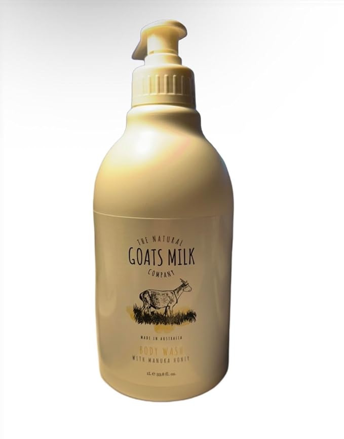 THE NATURAL GOAT'S MILK COMPANY MADE IN AUSTRALIA BODY WASH WITH MANUKA HONEY (Pack Of 1) 1000ML/ 33.81Fl. Oz.