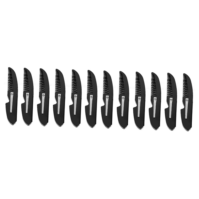 Housoutil 12pcs Portable Folding Pocket Combs for Men Beard Styling Combs Travel-friendly Hair for Grooming Beards and Hair Practical Supply Accessories