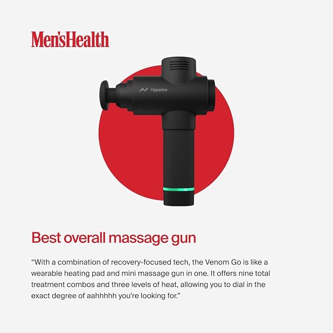 Hyperice Hypervolt 2 Black - Featuring Quiet Glide Technology - Handheld Percussion Massage Gun | 3 Speeds 5 Interchangeable Heads | Helps Relieve Sore Muscles and Stiffness