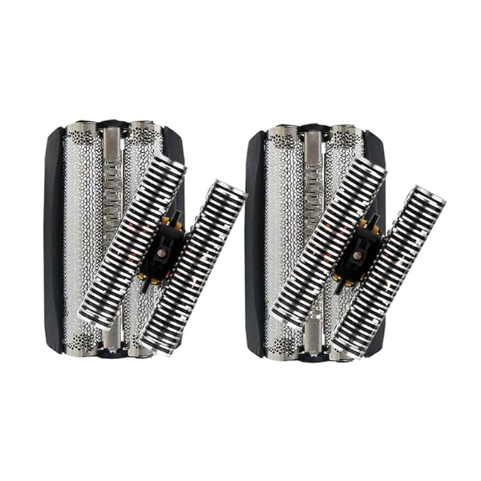 51B Electric Shaver Replacement Foil Head with Cutter Compatible for 5 Series 510530540 550 550s-3 550cc 550cc-4 560 560s-3 560s-4 565cc 570s-4 570cc 590cc - Black(2 set)