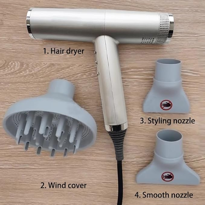 Professional Hair Dryer for Salon-Quality Results – 1800W High-Speed Blow Dryer with Ionic Technology Adjustable Heat &amp Speed Settings Lightweight Fast Drying Suitable for All Hair Types